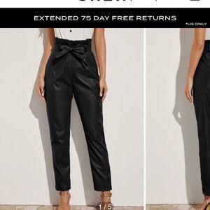 Highwaisted faux-leather pants